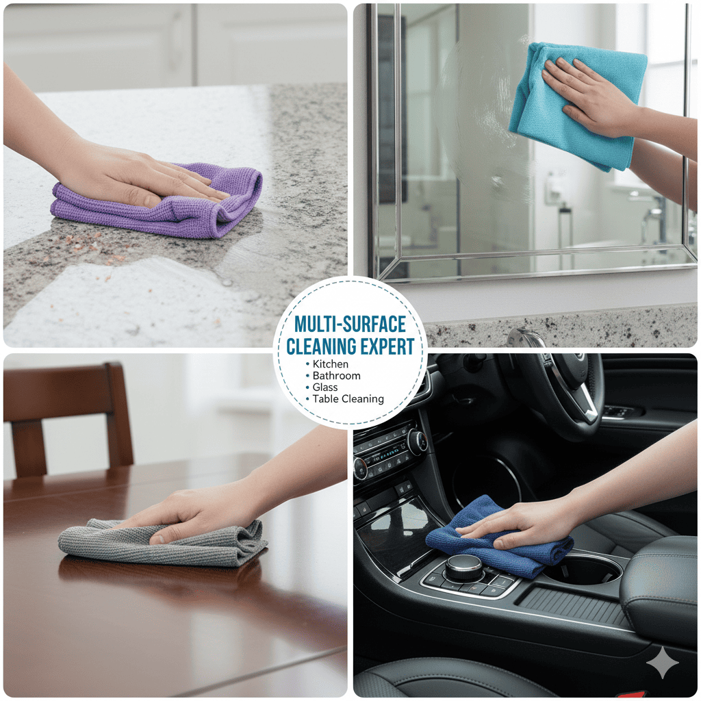 WipeXpert microfiber in use